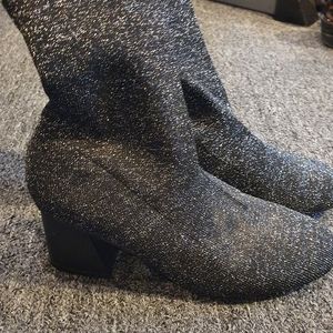 Glitter thigh high boot